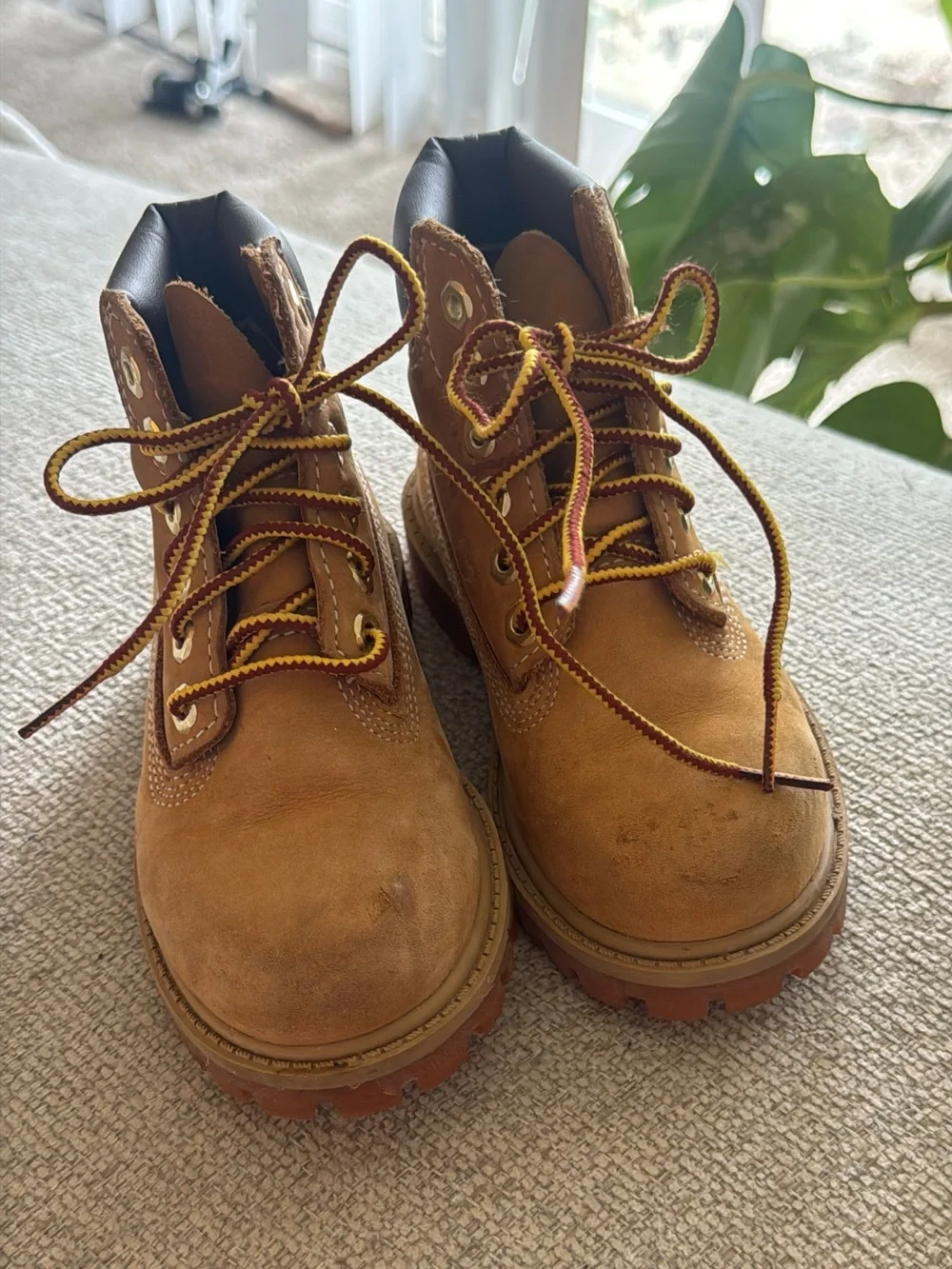 Timberland Kids Brown Leather Lace-Up Boots